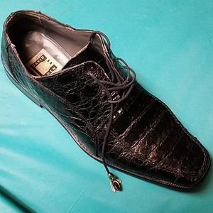 Mens genuine alligator shoes black